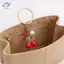 HFTOY Cherry Mặt Dây Chuyền Móc Khóa Dành Cho Nữ Dễ Thương Túi Trang Trí Đa Năng Trang Sức Chìa Khóa Ô Tô Phụ Kiện Hợp Thời Trang Charm Móc Khóa ~