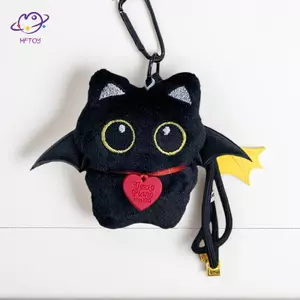 HFTOY Hoạt Hình Cánh Mèo Sang Trọng Búp Bê Móc Khóa Túi Mặt Dây Chuyền Bapa Treo Trang Trí Móc Khóa Xe Kawaii Cặp Đôi Quà Tặng ~