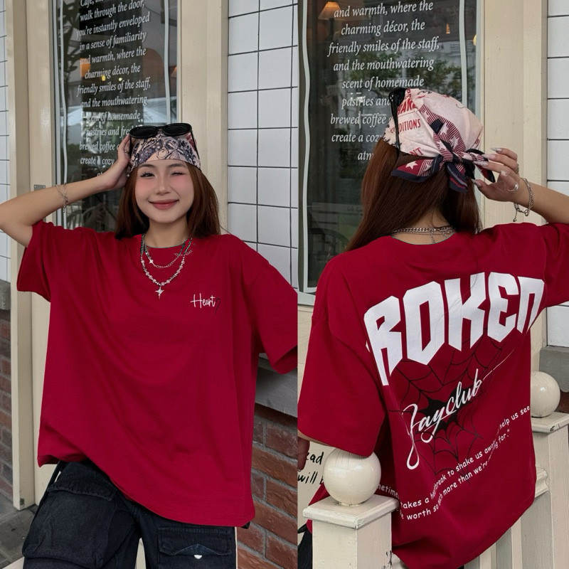 （Giao hàng 24h）Angela áo thun nữ form rộng 2026 unisex họa tiết nhện dáng rộng thời trangthương hiệu địa phương