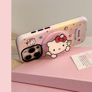 [Sheren] Ốp Điện Thoại Chân Đế Mèo Màu Hồng Bé Gái Thích Hợp Cho iPhone i17 16 15 14 13 12 11 Pro Max