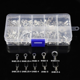 AIMVUKES Hộp cos 320chiếc, thiết bị đầu cuối nối dây điện, cos tròn, cos Y, kìm bấm cos
