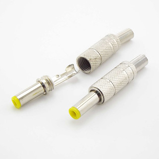 14mm Bạc Kim Loại 5.5x2.1mm 5.5x2.5mm DC Điện Nam Cắm Jack Adapter Hàn Đầu Vàng DC Nguồn 5.5 2.1 17VN1