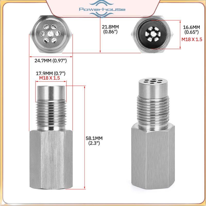 POWER M18 * 1.5 O2 Cảm biến oxy Spacer CEL Eliminator, Kiểm tra đèn động cơ, Trình mô phỏng chất xúc tác, Bộ chuyển đổi bằng thép không gỉ 304.