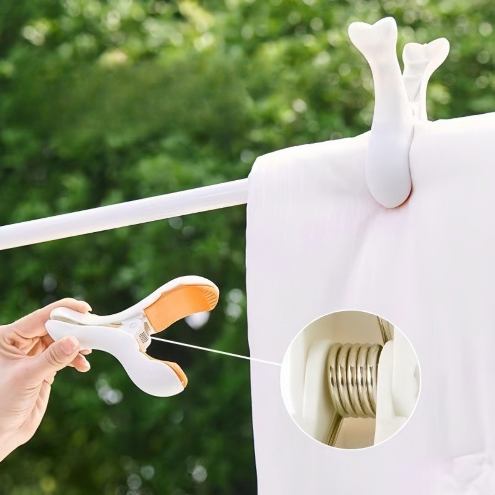 Kẹp Nhựa Hình Cá Voi Lớn Chống Gió Giữ Quần Áo Chắc Chắn, Dùng Ngoài Trời Bền Bỉ