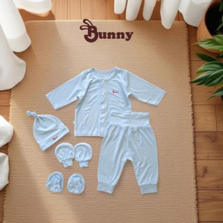 Bộ áo cúc bấm quần cạp cao Bunnybaby cho bé trai chất thun Modal mềm mịn (2)