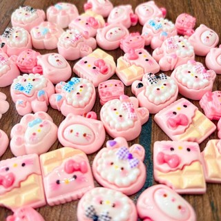 Set 10 sticker charm thỏ buny ngẫu nhiên, charm 3d đá phụ kiện trang trí dép