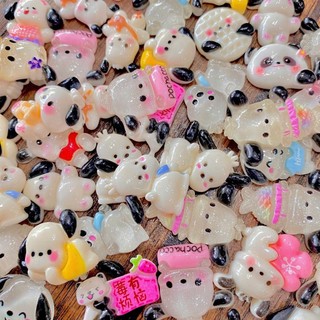 Set 10 sticker charm chó Pochacco ngẫu nhiên, charm 3d đá cưng phụ kiện trang trí dép