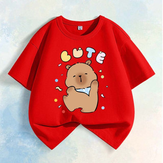 Áo thun nam bé trai in xe buýt Capybara, phong cách năng động, mặc ngoài hoặc trong