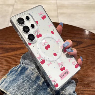 Ốp điện thoại hình anh đào nơ chống sốc S26Ultra có thể so sánh với Samsung s20fe S26 S21PLUS S22 S23 S24 Vỏ siêu chống sốc S25 Plus S25ultra