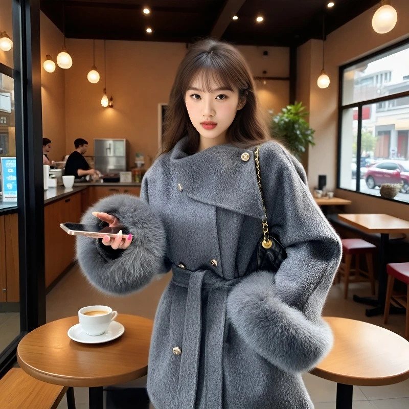 Áo khoác mùa đông nữ phong cách Hàn Quốc mới dáng rộng Tính khí mỏng