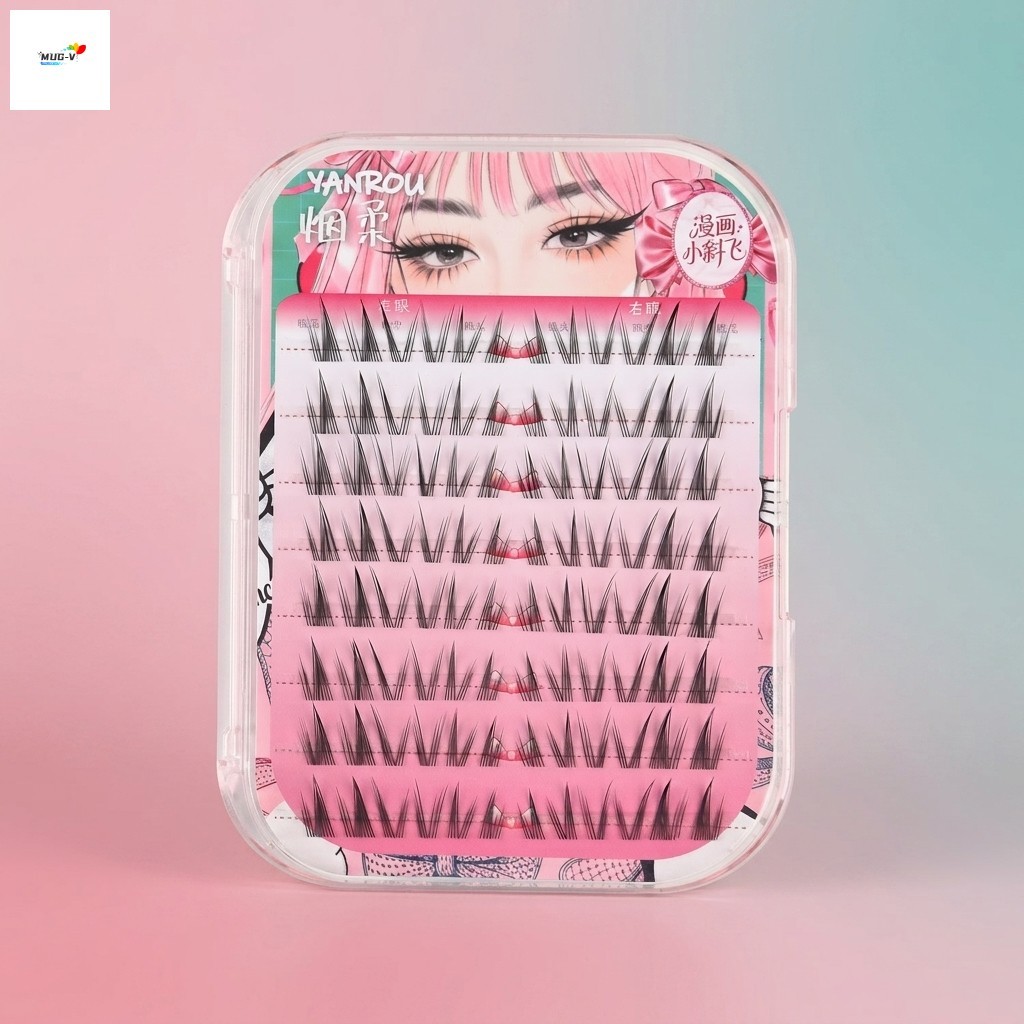 Phong cách truyện tranh Lông mi giả bằng sợi tự nhiên để mở rộng mắt Black C Curl