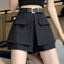 Quần Short Nữ Mùa Xuân 2025 Cao Cấp Culottes Thiết Kế Mỏng Hơn Nhìn Đen Chữ a Rộng Quần 5.12