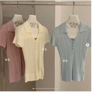 ÁO POLO MONTOGHI CỔ V WGWE W9032 FREESIZE