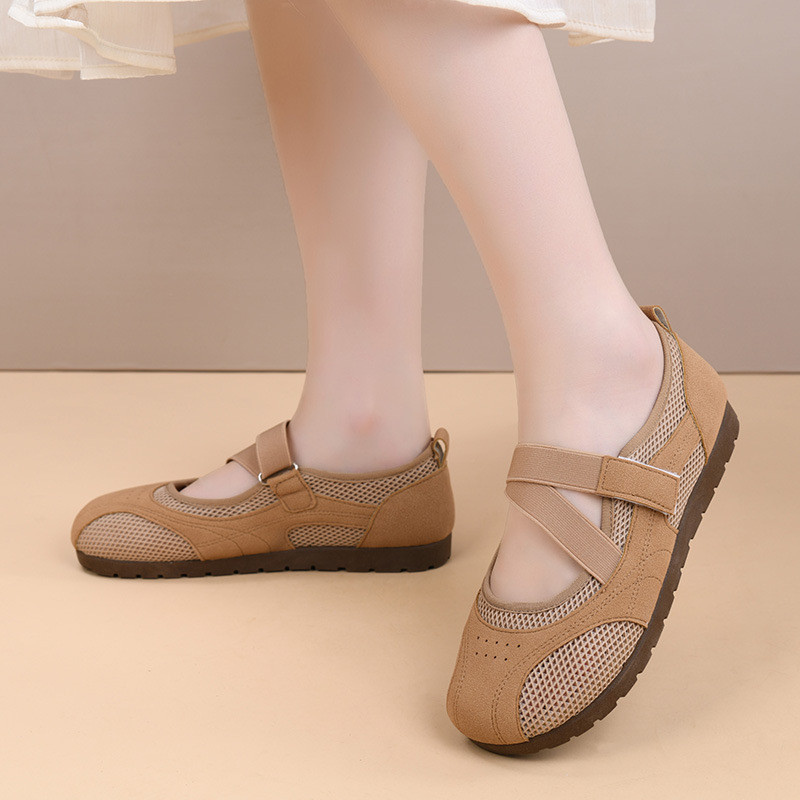 Giày Mary Jane Nữ Thoáng Khí Lưới Mềm Êm Chân Chống Trượt Style Hàn Quốc Ulzzang
