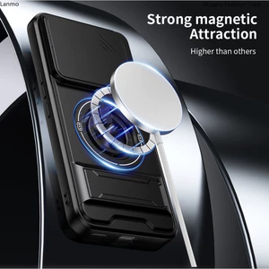 Armor Slide Lens Funda cho Tecno Pova 7 Pro 5G Ốp lưng xoay vòng từ tính cho Tecno Pova 7 Pro 5G Ốp lưng có thể gập lại Capa