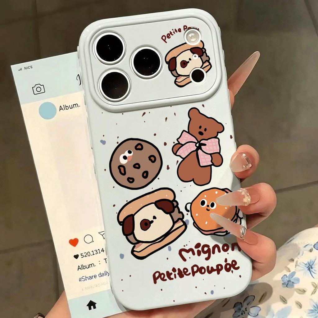 Cookie Cub cho iPhone17promax trường hợp điện thoại 16plus mềm trường hợp 14/13/11Pro nổ