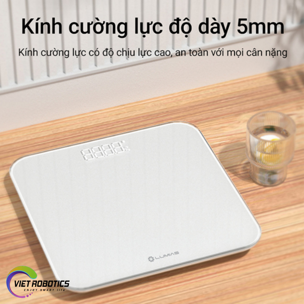 Cân Điện Tử Lumias Scale G25 Cao Cấp, Kính Cường Lực 5mm, Pin AAA, Bảo Hành 24 Tháng