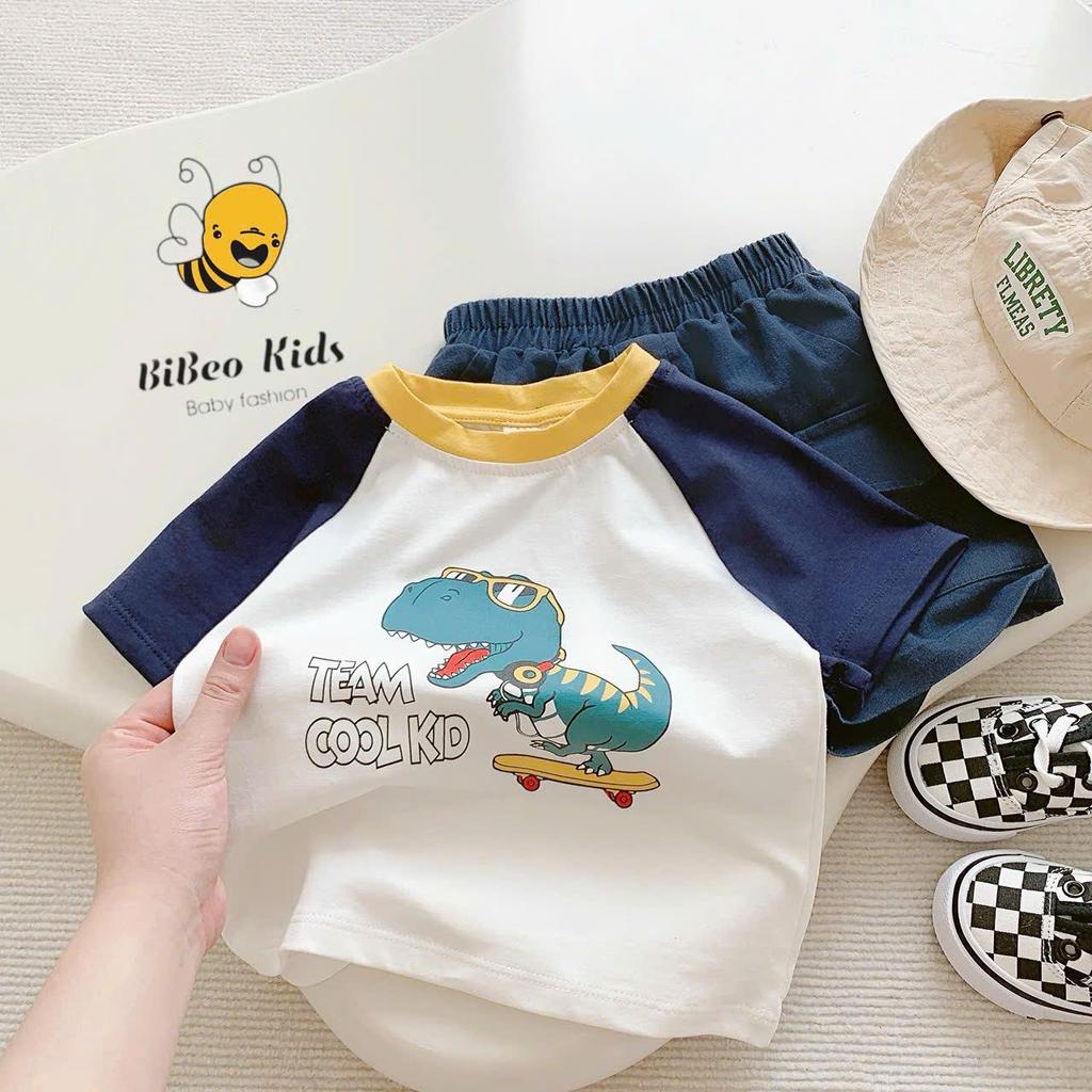 Bộ quần áo CỘC TAY TEAM COOLK KID  cho bé trai , Quần  áo chất COTTON mềm thoải mái cho bé
