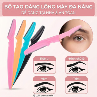 Mẫu Mới - 20 CÂY Dao Cạo Tỉa Chân Mày Có Nắp Đậy - Dao Cạo Lông Mặt Loại Tốt Sắc Bén Giúp Định Hình Chân Mày Sắc Sảo