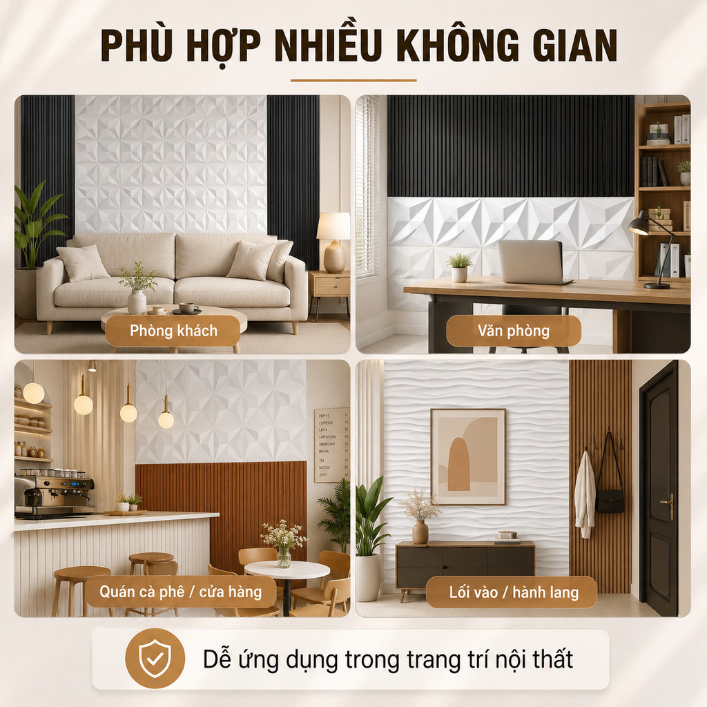 [Xả Kho] Combo 10 Tấm Ốp 3D 30x30 Siêu Rẻ - PVC Cao Cấp, Sẵn Kho Giao Nhanh | BigBuy360 - bigbuy360.vn