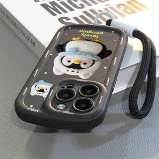 Ốp điện thoại hình chim cánh cụt dễ thương cho iPhone 17Air / 16pro Max / 15Plus / 14 / 13 / 12 / X / 7 / 11 Vỏ mềm silicon mờ bao gồm toàn bộ Vỏ bảo vệ chống rơi
