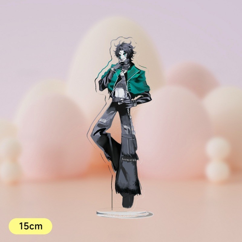8CM The Freak Circus Standing Anime KeyChain Columbina Jester Men Key Chain for Women Fashion Figure Acrylic
