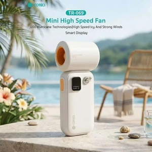 Quạt Tích Điện Cầm Tay Mini Coteci TR-069 Nhỏ Gọn Tiện Lợi 3600 mAh 100Tốc Độ Gió Sử Dụng 8H Màn Hình LED