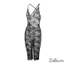 Áo liền quần ren nữ không tay cổ chữ V sâu Sheer Bodycon Áo liền quần chéo phía sau