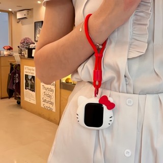 Ốp Bảo Vệ Silicon Hello Kitty Thích Hợp Cho iwatch S11 10 9 8 7 ULTRA 6 5 4 SE 3 2 1 Kích Thước 38mm 40mm41mm42mm44mm45mm46mm49mm