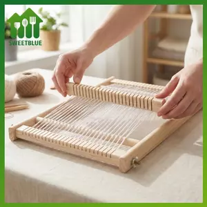 SWEET Gỗ Dệt Loom Set Cho Trẻ Em DIY Tấm Thảm Khung Huddle Bar Người Mới Bắt Đầu Thủ Công Handmade Quà Tặng Dụng Cụ n