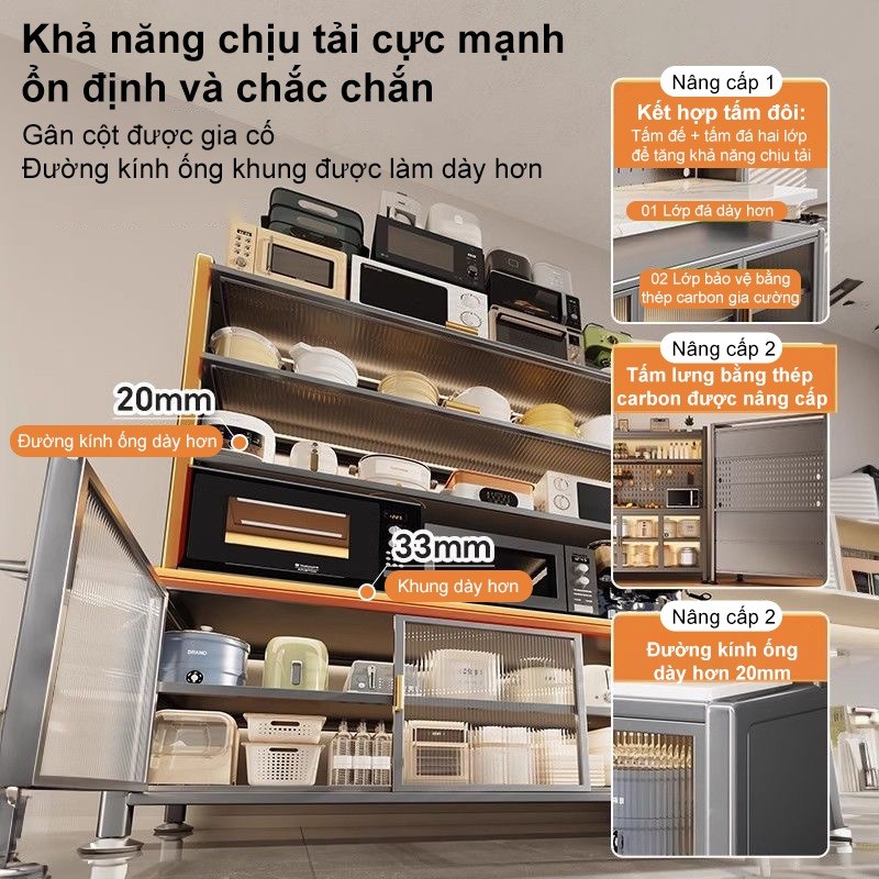 Tủ bếp chống bụi bền bỉ thép carbon Kệ bếp đa năng Bề mặt đá cẩm thạch giả Bảng Lỗ Pegboard