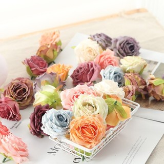 [BÁN] 5 chiếc 7cm Đầu hoa hồng lụa nhân tạo Hoa hồng giả Trang trí đám cưới DIY Cake Topper Phụ kiện thủ công hoa cổ điển Bó hoa cô dâu Đạo cụ chụp ảnh dự tiệc tại nhà