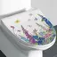 JCSYFAC 3D Ghế Vệ Sinh Tường Stier Nghệ Thuật Giấy Dán Tường Phòng Tắm Đề Can Tự Dính Có Thể Tháo Rời Nắp Bồn Cầu Stier Trang Trí Nhà Phụ Kiện Mới