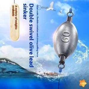 5 Chiếc Trọng Lượng Câu Cá Sinkers Trolling Sinkers Qui Xoay Trọng Lượng Sinker Mặt Dây Chuyền Chì Hình Ô Liu Với Xoay Đôi Mới