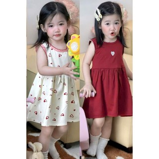 Combo 3 Váy Bé Gái Sát Nách Hearty Cotton –mềm mát Cho Bé 9-33kg