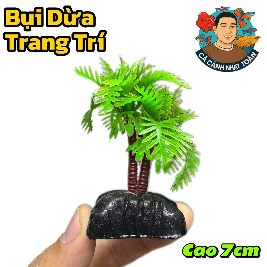 Bụi Dừa Nhân Tạo Trang Trí Bể Cá, Tiểu Cảnh (Cao 7cm)