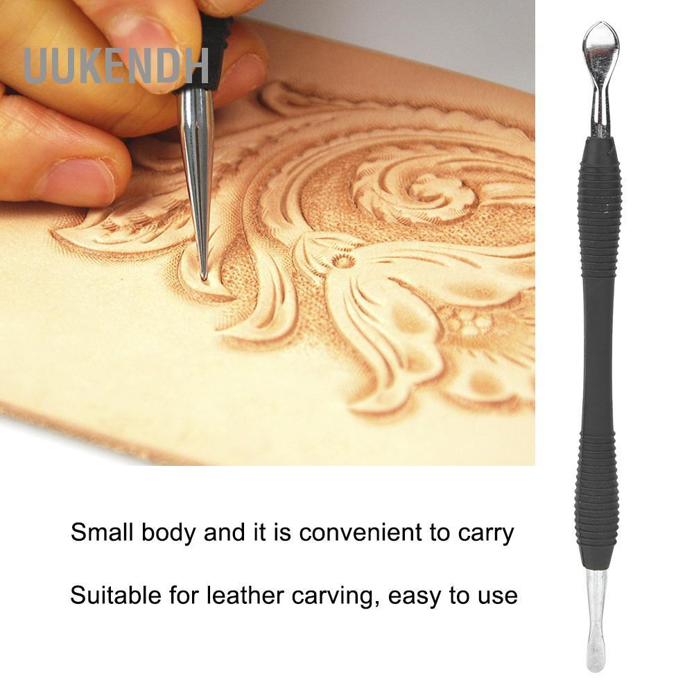 Uukendh uukenh Tay cầm bằng cao su gạt nước áp lực thủ công DIY Đầu hợp kim bền Nhỏ gọn và di động cho công cụ khắc trên da với 3 kiểu tạo hình bằng tay