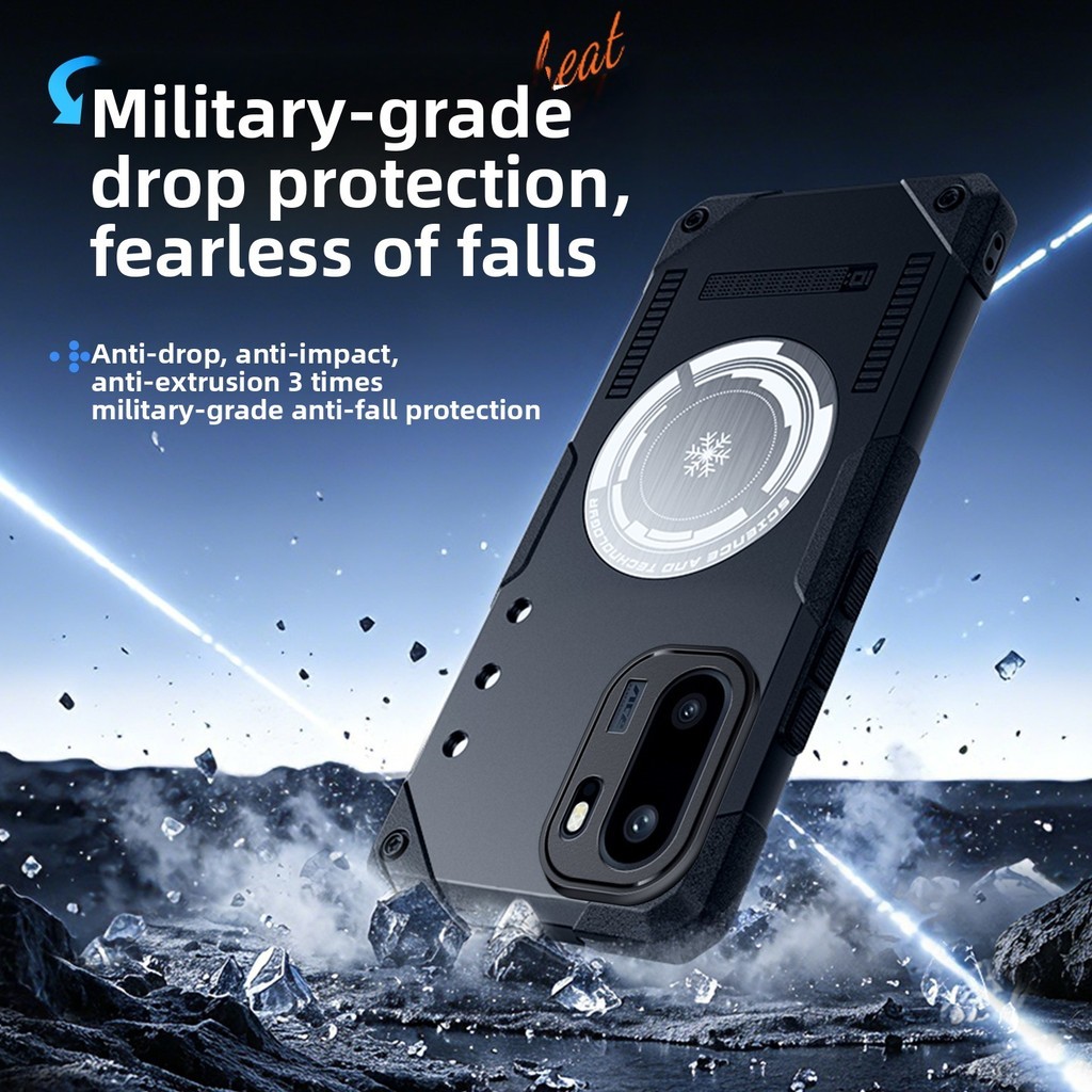 Mimi Mới Cho 1 + 15R 15T 15 13 Ace 6 6T 6 Ultra OnePlus Turbo 6 6V Realme Neo 8 Từ Graphene Làm Mát Tản Nhiệt Vỏ Điện Thoại Giáp Chống Rơi Vỏ Mỏng Ánh Sáng