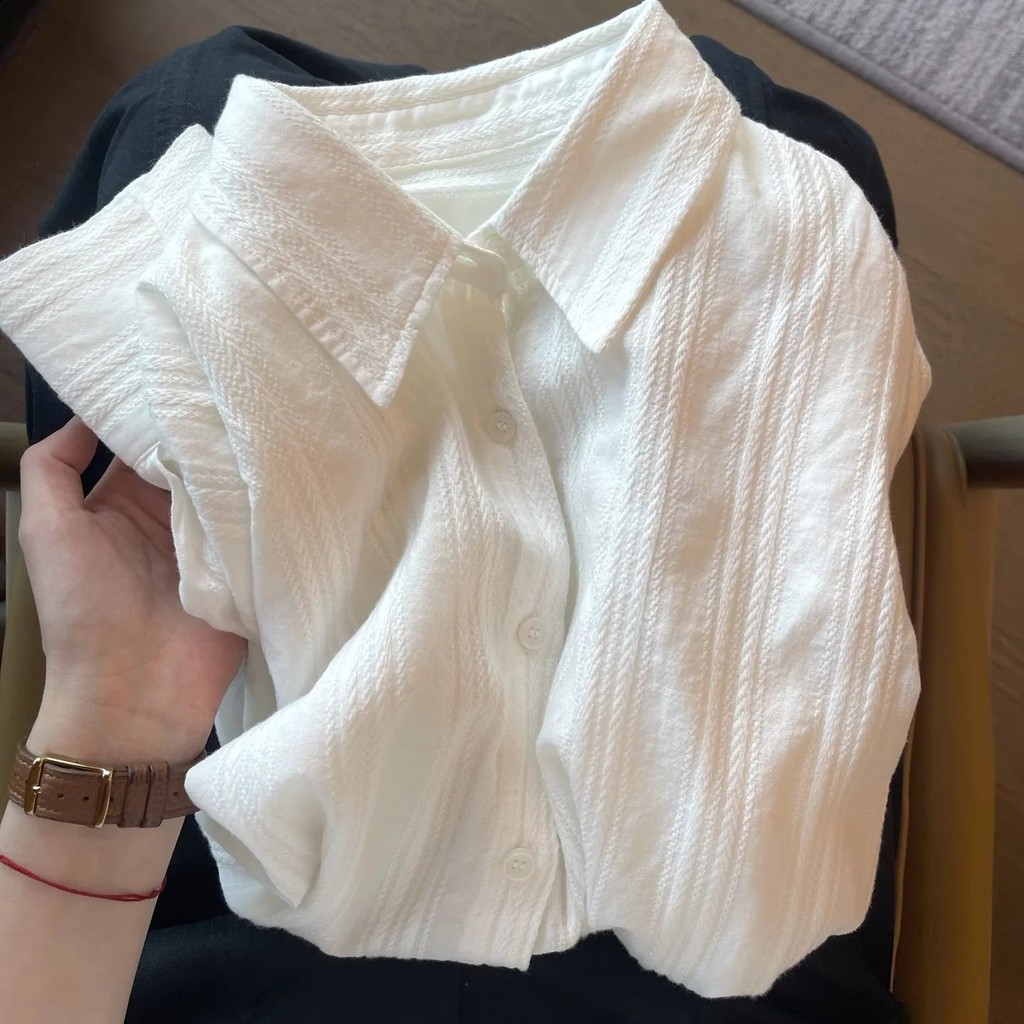 SUXI Áo sơ mi dài tay Jacquard màu trơn nhẹ nhàng dành cho nữ mùa hè mới 260518