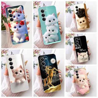 Dành Cho Xiaomi Redmi 15 5G 4G Vỏ Mèo Đáng Yêu Hoạt Hình Mềm Trong Suốt Silicon Vỏ Điện Thoại Cho Xiomi Redmi 15 Redmi15 Vỏ Bảo Vệ