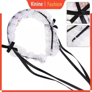 KIN Gothic Gothic Gothic Mũ Đội Đầu Người Giúp Việc Ren Phụ Kiện Tóc Cosplay Ruy Băng Đầu