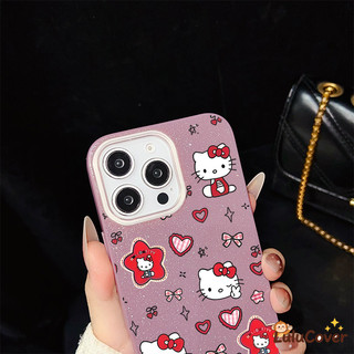 IMD Long lanh Hello Kitty Cat Case cho Honor 400 Pro 200 90 Smart 70 X5C Plus X5 X5B Plus Magic 8 7 6 5 4 Lite Play 10 10A Phim hoạt hình dễ thương Trái tim đỏ đầy màu sắc Vỏ cứng màu ngọt ngào