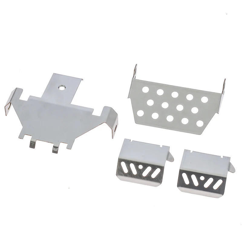 1 Bộ Ốp Lưng Kim Loại Bằng Thép Không Gỉ Khung Xe Giáp Bảo Vệ Tấm Trượt Cho Wltoys 104006 104010 104020 104026 Phụ tùng nâng cấp xe RC