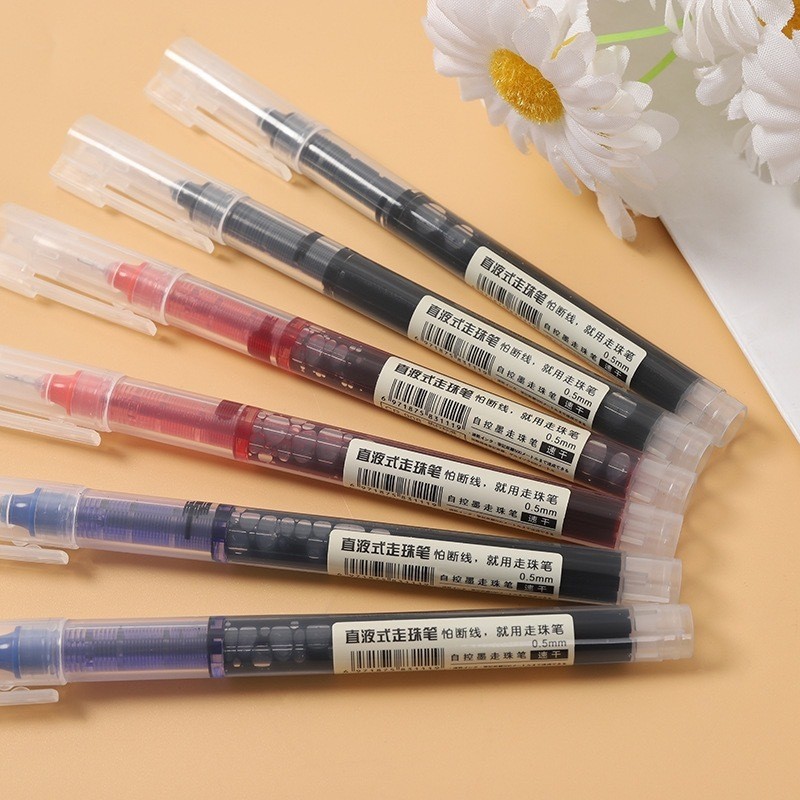 Combo 20 Bút Gel Ngòi Kim 0.5mm Mực Lỏng Khô Nhanh Đen - Bút Bi Nước Dung Lượng Cao Cho Học Sinh Văn Phòng, Không Lem