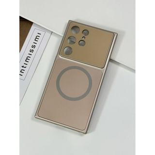 Cửa sổ lớn nhẹ phù hợp với ốp lưng điện thoại Samsung S26Ultra S25Ultra sạc không dây S24 màu chặn chống rơi cứng
