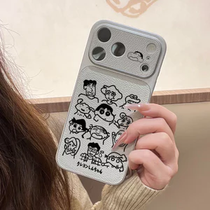 Ốp lưng iPhone FamilyMart Crayon Shin-Chan Bao da mềm cao cấp có máy ảnh - iPhone 11/12/13/14/15/16/17/Plus/Air/Pro/Max