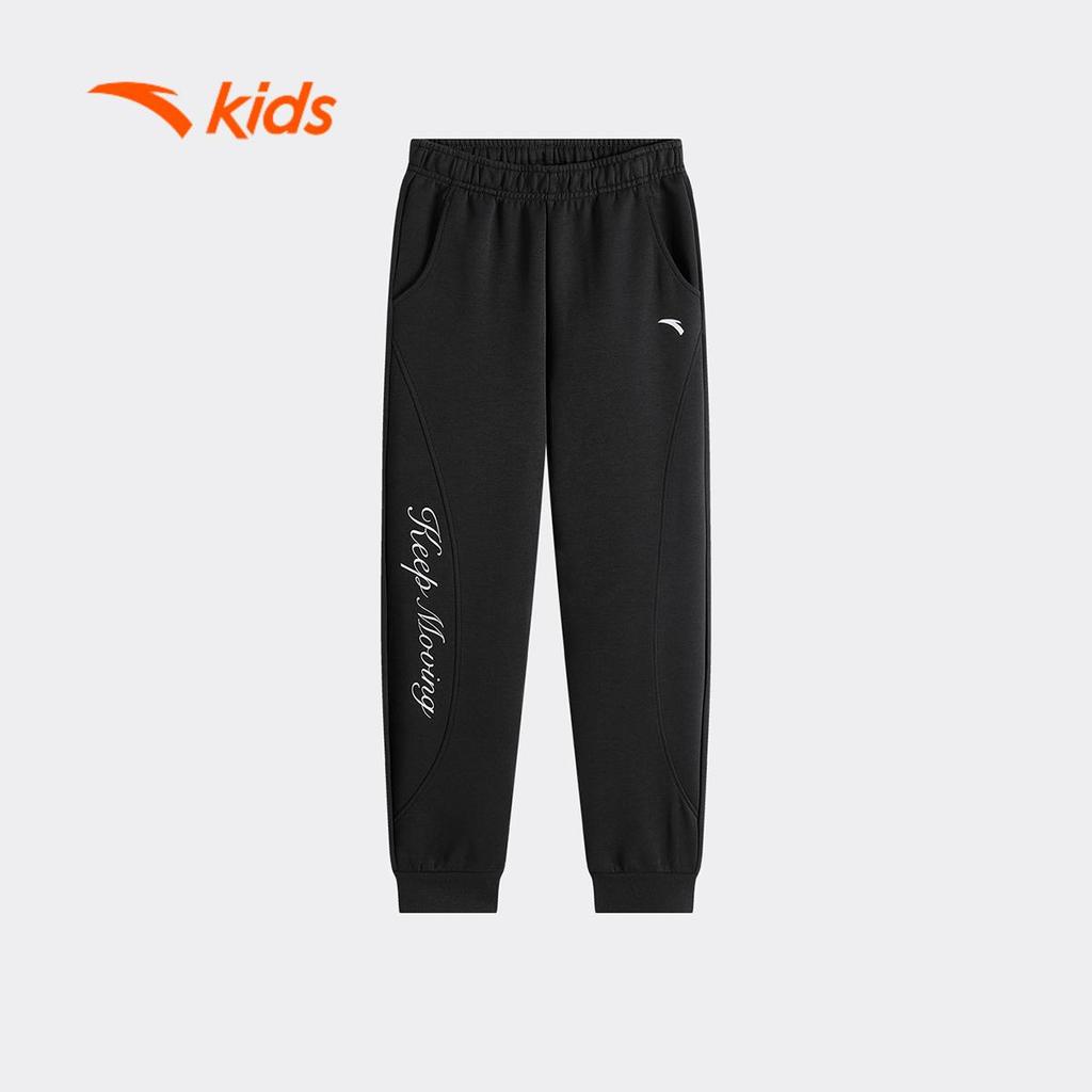 ANTA Kids Quần Nỉ Jogger Dài Bé gái 362547735U – Mềm, Ấm, Bo Gấu, Co Giãn, Thoải Mái Mặc Hằng Ngày