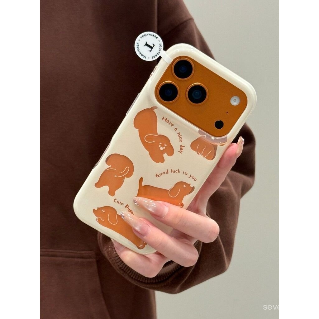 Ốp Điện Thoại Thích Hợp Cho iPhone 7 8 X XS XR XSMAX 11 12 13 14 15 16 17 Pro max Plus Air Dễ Thương Rỗng Puppy Chống Sốc Vỏ Bảo Vệ Chống Sốc Bao Gồm Tất Cả 8EQS