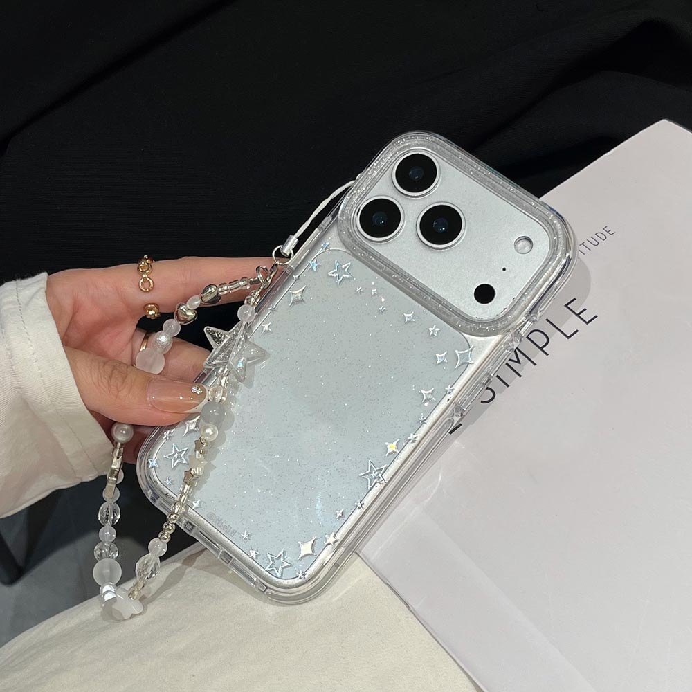 Ốp Lưng Cứng Trong Suốt Tương Thích Với iPhone 13 14 14Pro 14ProMax 15 15Pro 15ProMax 16 16Pro 16ProMax 17 17Pro 17ProMax Ốp Họa Tiết Ngôi Sao Laser