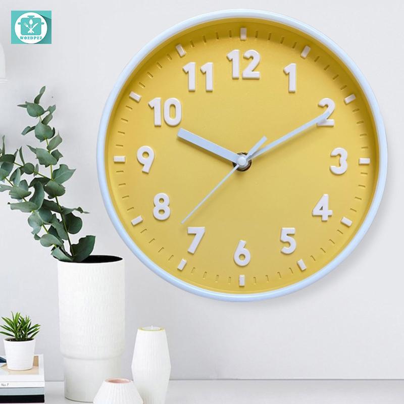 Woedpez Đồng Hồ Treo Tường Hiện Đại 8 Inch Màu Kẹo Im Lặng Cho Đồng Hồ Thời Gian Trang Trí Cho Phòng Ngủ Gia Đình Ký Túc Xá Phòng Khách Dec